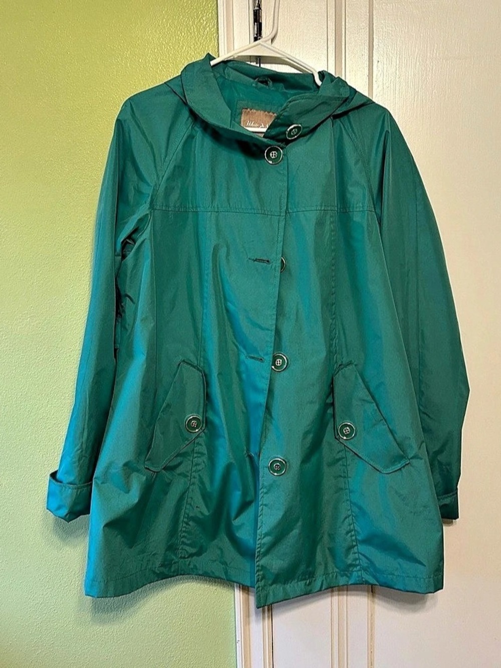 Vintage Style White Stag Hooded Teal Jacket